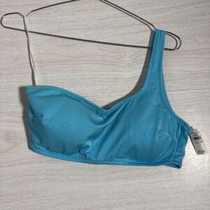 NWT Aerie Textured Asymmetrical One Shoulder Bikini Top Sz L